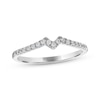 Thumbnail Image 1 of Now + Forever Diamond Notched Wedding Band 1/6 ct tw 14K White Gold