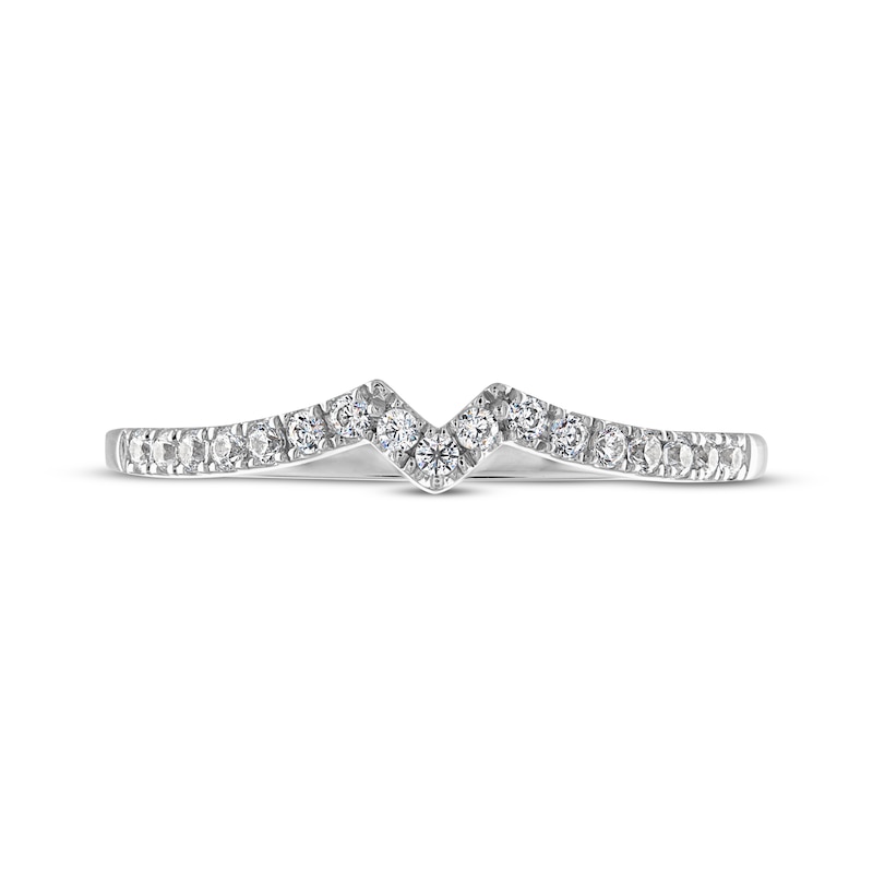 Main Image 3 of Now + Forever Diamond Notched Wedding Band 1/6 ct tw 14K White Gold