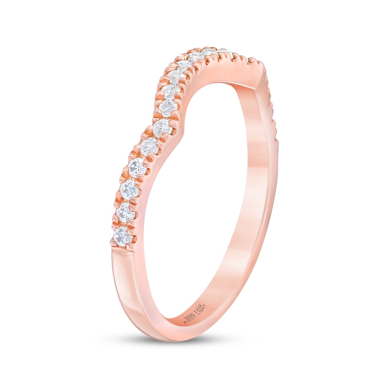 Main Image 2 of THE LEO First Light Diamond Contoured Wedding Band 1/4 ct tw 14K Rose Gold