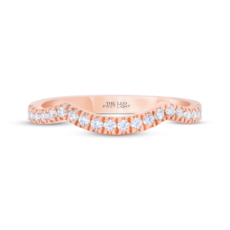 Main Image 3 of THE LEO First Light Diamond Contoured Wedding Band 1/4 ct tw 14K Rose Gold
