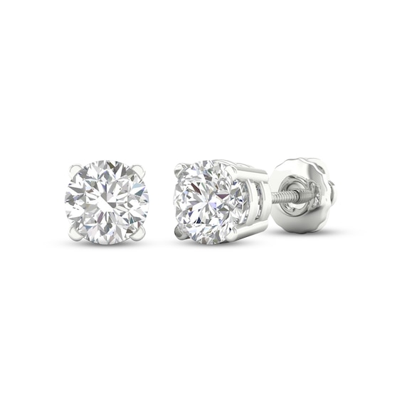 KAY Lab-Grown Diamonds Solitaire Earrings 2-1/2 ct tw Round-cut 14K White Gold (F/SI2)