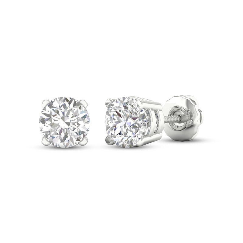 Main Image 1 of KAY Lab-Grown Diamonds Solitaire Earrings 2-1/2 ct tw Round-cut 14K White Gold (F/SI2)