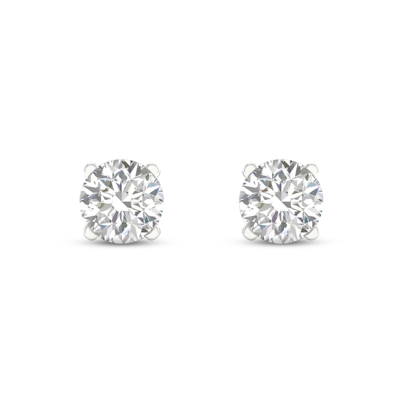 Main Image 2 of KAY Lab-Grown Diamonds Solitaire Earrings 2-1/2 ct tw Round-cut 14K White Gold (F/SI2)