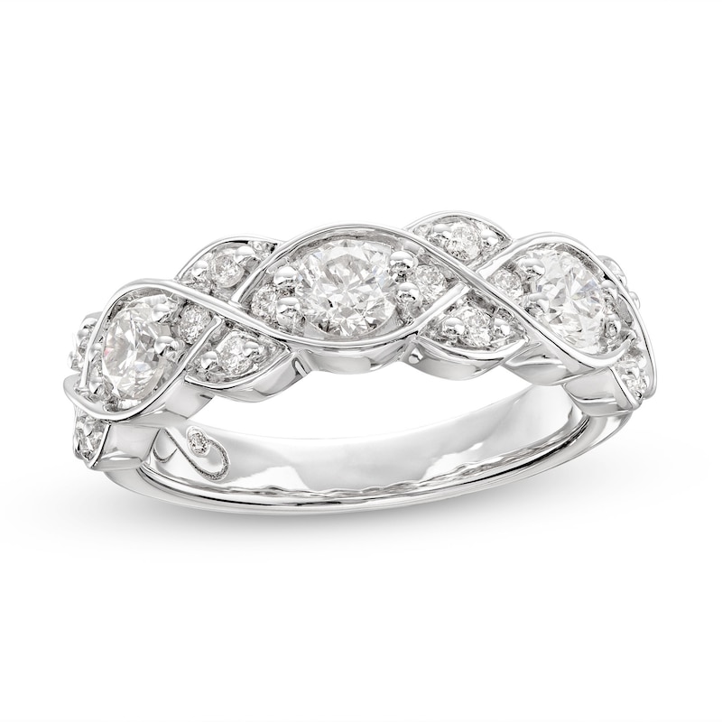 Main Image 1 of Every Moment Diamond Crossover Infinity Band 1 ct tw 14K White Gold