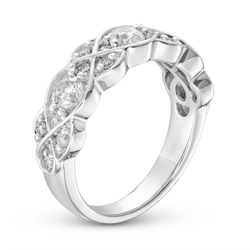 Main Image 2 of Every Moment Diamond Crossover Infinity Band 1 ct tw 14K White Gold
