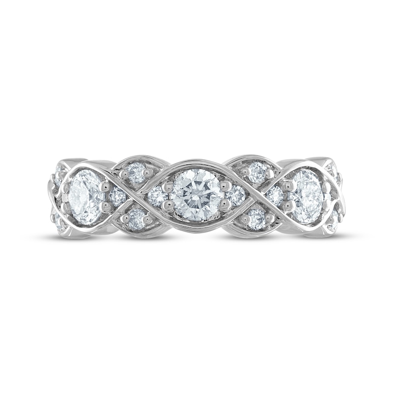 Main Image 3 of Every Moment Diamond Crossover Infinity Band 1 ct tw 14K White Gold