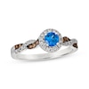 Thumbnail Image 1 of Le Vian Chocolate Twist Sapphire Ring 1/4 ct tw Diamonds 14K Vanilla Gold