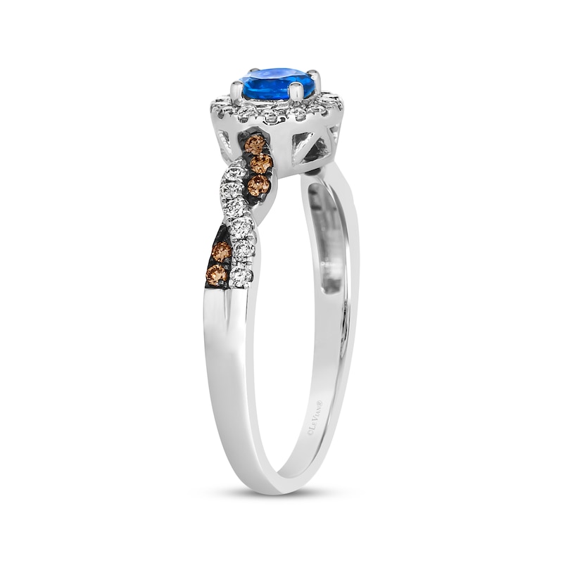 Main Image 2 of Le Vian Chocolate Twist Sapphire Ring 1/4 ct tw Diamonds 14K Vanilla Gold