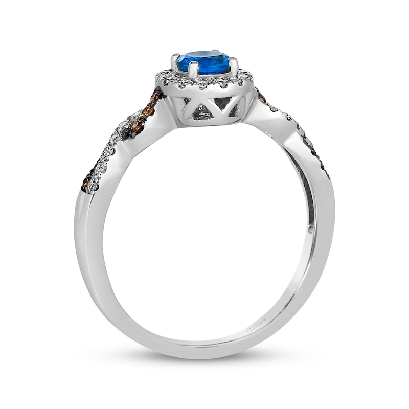 Main Image 3 of Le Vian Chocolate Twist Sapphire Ring 1/4 ct tw Diamonds 14K Vanilla Gold