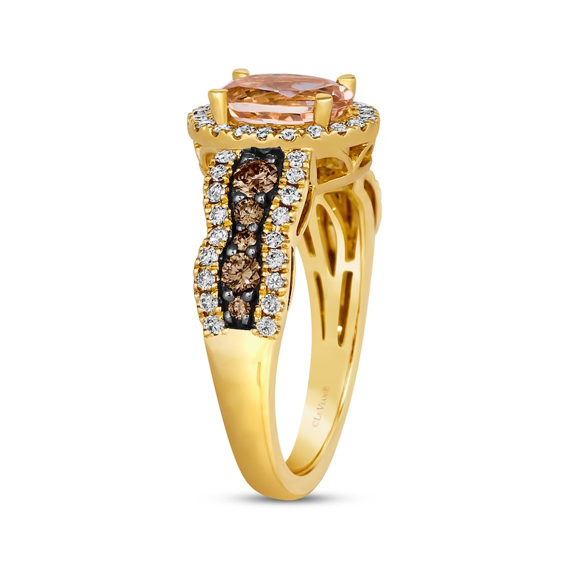 Le Vian Chocolate Waterfall Morganite Ring 3/4 ct tw Diamonds 14K Honey Gold