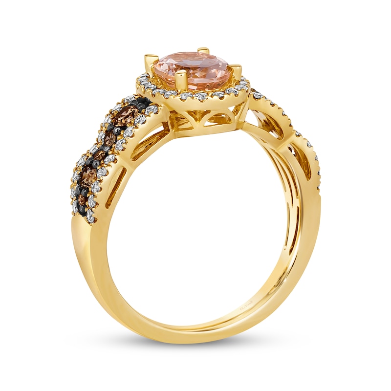 Le Vian Chocolate Waterfall Morganite Ring 3/4 ct tw Diamonds 14K Honey Gold
