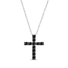 Black Diamond Cross Necklace 3/8 ct tw Sterling Silver 18"