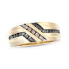 Thumbnail Image 1 of Now + Forever Men’s Black & Brown Diamond Wedding Band 1/3 ct tw 10K Yellow Gold