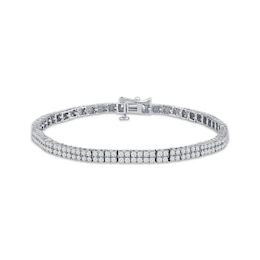 KAY Lab-Grown Diamonds Two-Row Tennis Bracelet 3 ct tw 14K White Gold 7.25"