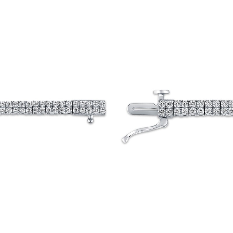 Main Image 3 of KAY Lab-Grown Diamonds Two-Row Tennis Bracelet 3 ct tw 14K White Gold 7.25&quot;