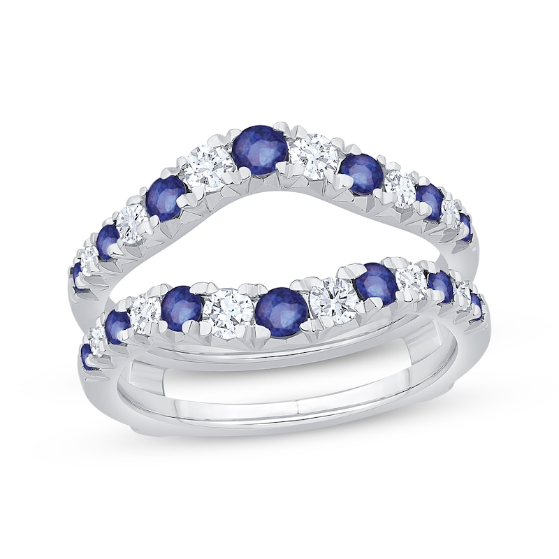 Diamond & Sapphire Enhancer Ring 1/2 ct tw 14K White Gold