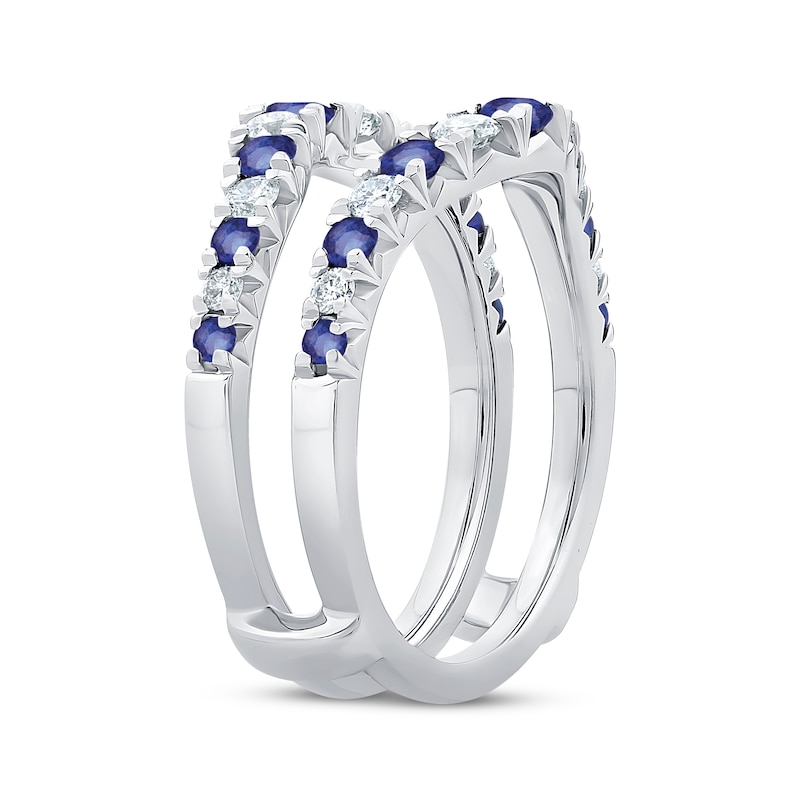 Diamond & Sapphire Enhancer Ring 1/2 ct tw 14K White Gold