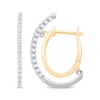 Thumbnail Image 2 of Unstoppable Love Diamond Double Hoop Earrings 1/4 ct tw 10K Two-Tone Gold