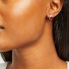 Thumbnail Image 3 of Cushion-Cut Lab-Created Ruby & Trillion-Cut White Lab-Created Sapphire Stud Earrings Sterling Silver