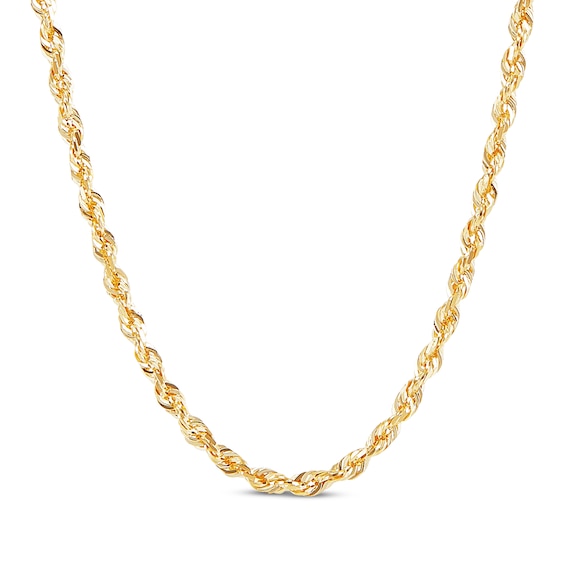 Glitter Rope Chain Necklace 1.6mm Solid 14K Yellow Gold 20"