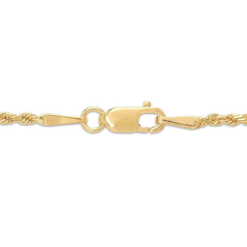 Main Image 2 of Glitter Rope Chain Necklace 1.6mm Solid 14K Yellow Gold 20&quot;