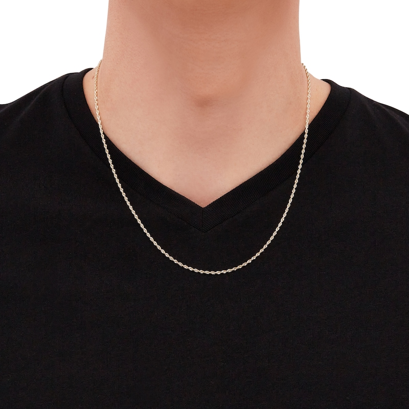 Main Image 3 of Glitter Rope Chain Necklace 1.6mm Solid 14K Yellow Gold 20&quot;