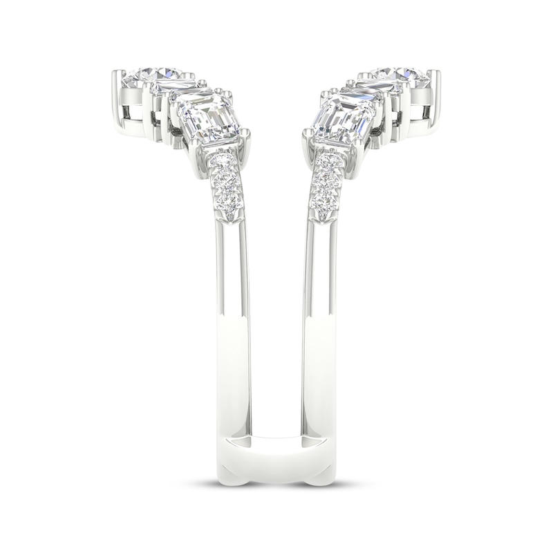 Main Image 3 of Lab-Grown Diamonds Baguette, Round & Emerald-Cut Chevron Enhancer Ring 1-1/2 ct tw 14K White Gold