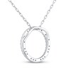 Thumbnail Image 3 of Diamond Eternity Circle Necklace 1/8 ct tw Sterling Silver 18&quot;