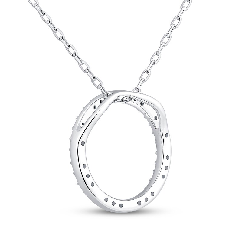Main Image 3 of Diamond Eternity Circle Necklace 1/8 ct tw Sterling Silver 18&quot;