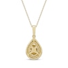 Thumbnail Image 3 of Diamond Teardrop Halo Necklace 1/2 ct tw 10K Yellow Gold 18&quot;