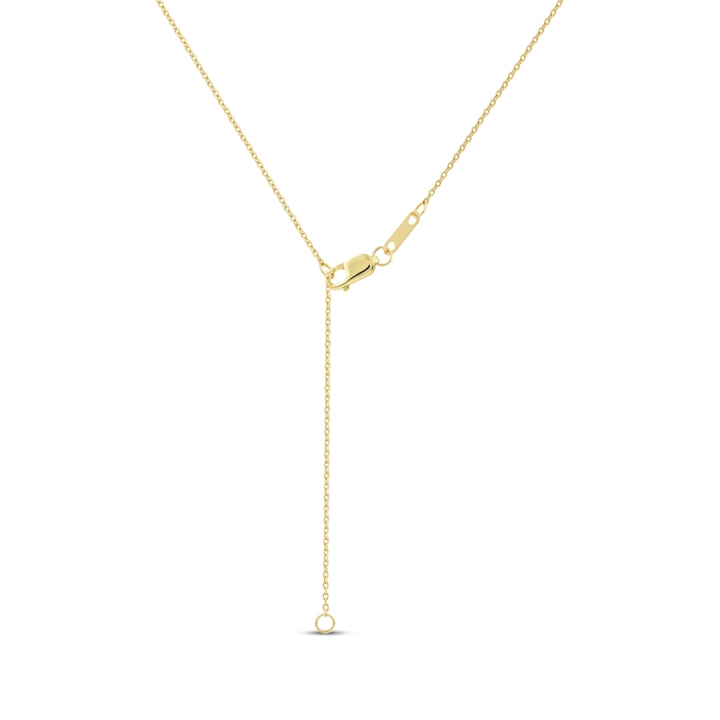 Main Image 4 of Diamond Teardrop Halo Necklace 1/2 ct tw 10K Yellow Gold 18&quot;