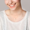 Thumbnail Image 5 of Diamond Teardrop Halo Necklace 1/2 ct tw 10K Yellow Gold 18&quot;