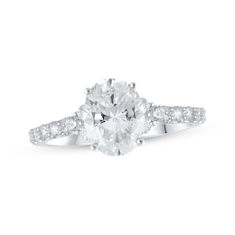 Now + Forever Lab-Grown Diamonds Diamond Oval-Cut Engagement Ring 2 ct tw 14K White Gold