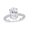 Thumbnail Image 1 of Lab-Grown Diamonds Oval-Cut Engagement Ring 3-1/2 ct tw 14K White Gold