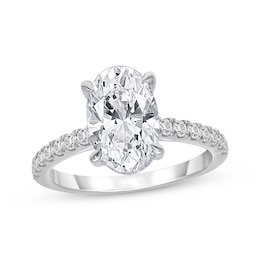Lab-Grown Diamonds Oval-Cut Engagement Ring 3-1/2 ct tw 14K White Gold