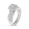 Thumbnail Image 2 of THE LEO Prisma Diamond Princess-Cut Double Halo Bridal Set 3/4 ct tw 14K White Gold