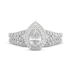 Thumbnail Image 3 of THE LEO Ideal Cut Diamond Pear-Shaped Double Halo Bridal Set 1 ct tw 14K White Gold