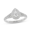 Thumbnail Image 1 of THE LEO Ideal Cut Diamond Pear-Shaped Double Halo Engagement Ring 7/8 ct tw 14K White Gold