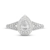 Thumbnail Image 3 of THE LEO Ideal Cut Diamond Pear-Shaped Double Halo Engagement Ring 7/8 ct tw 14K White Gold
