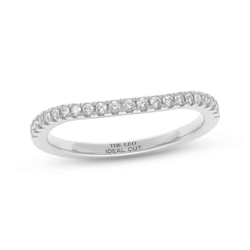 Main Image 7 of THE LEO Ideal Cut Diamond Contour Wedding Band 1/5 ct tw 14K White Gold