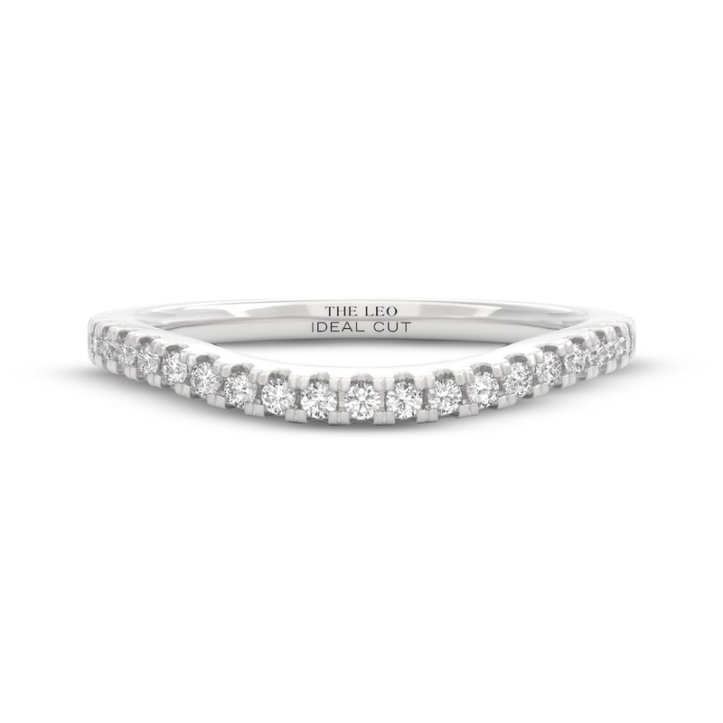 Main Image 9 of THE LEO Ideal Cut Diamond Contour Wedding Band 1/5 ct tw 14K White Gold