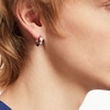 Thumbnail Image 4 of Men's Diamond Huggie Hoop Earrings 1/6 ct tw Stainless Steel