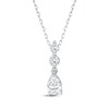 Thumbnail Image 1 of KAY Lab-Grown Diamonds Certified Pear-Shaped & Round-Cut Drop Necklace 1/2 ct tw 10K White Gold