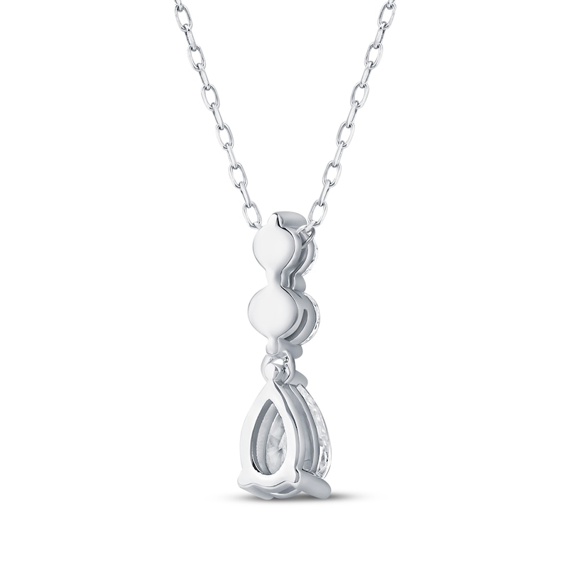 Main Image 3 of KAY Lab-Grown Diamonds Certified Pear-Shaped & Round-Cut Drop Necklace 1/2 ct tw 10K White Gold