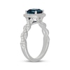 Thumbnail Image 2 of Neil Lane Cushion-Cut London Blue Topaz & Diamond Halo Engagement Ring 1/2 ct tw 14K White Gold