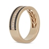 Thumbnail Image 2 of Neil Lane Men's Black & White Diamond Three-Row Wedding Band 1/2 ct tw 14K Yellow Gold