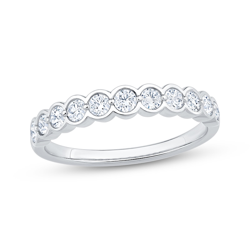 Diamond Bezel-Set Anniversary Ring 1/2 ct tw 14K White Gold