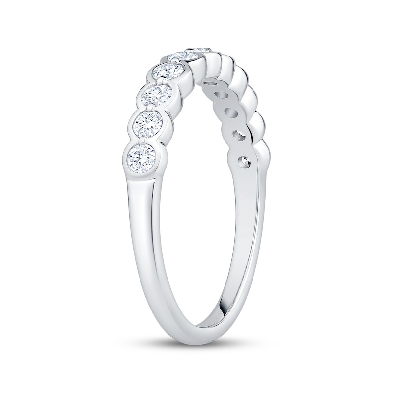 Diamond Bezel-Set Anniversary Ring 1/2 ct tw 14K White Gold
