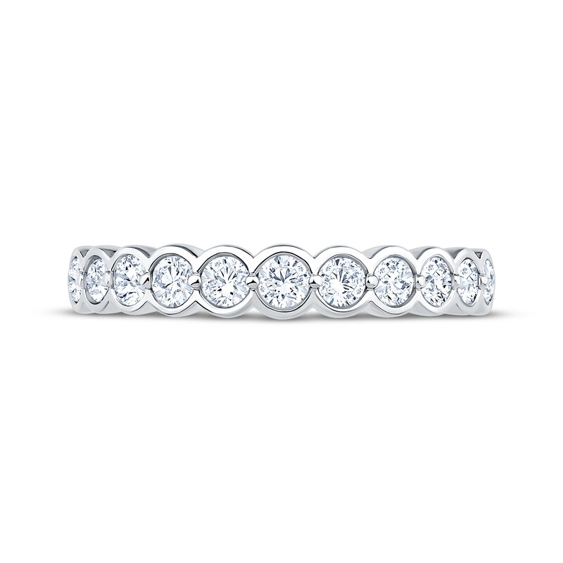 Diamond Bezel-Set Anniversary Ring 1/2 ct tw 14K White Gold