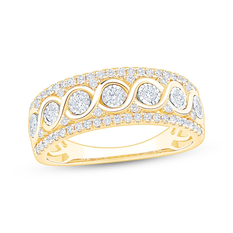 Main Image 1 of Now + Forever Diamond Twist Anniversary Ring 1/2 ct tw 10K Two-Tone Gold